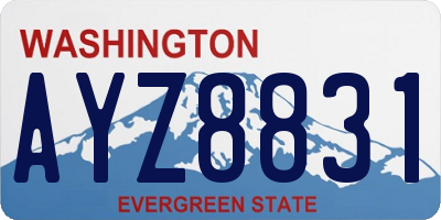 WA license plate AYZ8831