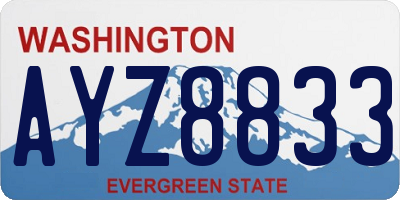 WA license plate AYZ8833