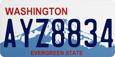 WA license plate AYZ8834