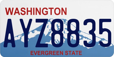 WA license plate AYZ8835