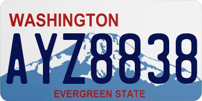 WA license plate AYZ8838