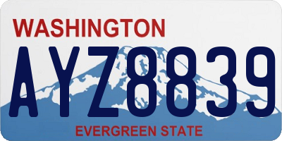 WA license plate AYZ8839