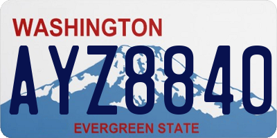 WA license plate AYZ8840