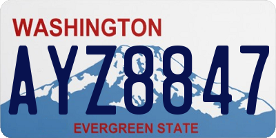 WA license plate AYZ8847