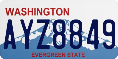 WA license plate AYZ8849