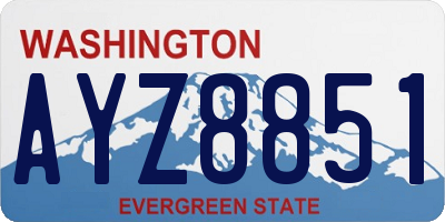 WA license plate AYZ8851