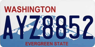 WA license plate AYZ8852