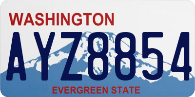 WA license plate AYZ8854