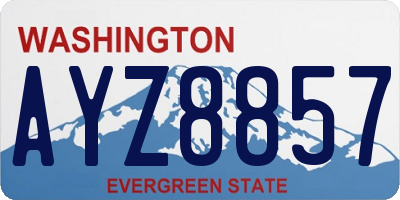 WA license plate AYZ8857