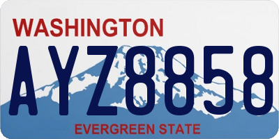 WA license plate AYZ8858