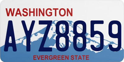 WA license plate AYZ8859