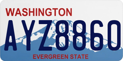 WA license plate AYZ8860