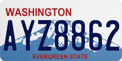 WA license plate AYZ8862