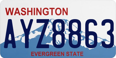 WA license plate AYZ8863