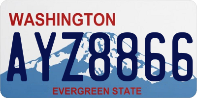 WA license plate AYZ8866