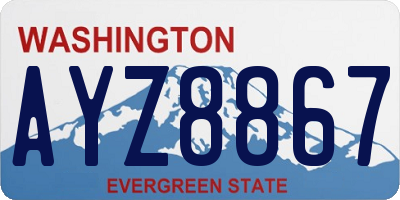 WA license plate AYZ8867