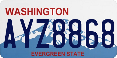 WA license plate AYZ8868