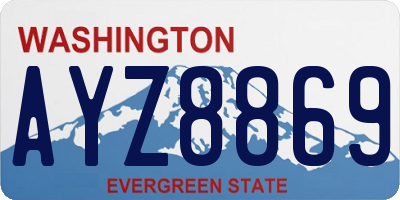 WA license plate AYZ8869