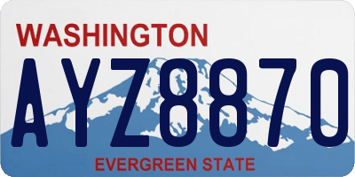 WA license plate AYZ8870