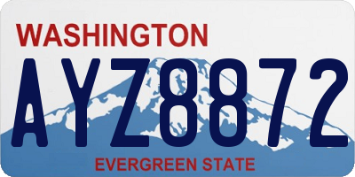 WA license plate AYZ8872