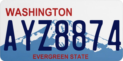 WA license plate AYZ8874