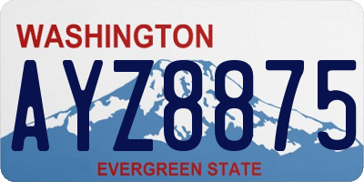 WA license plate AYZ8875