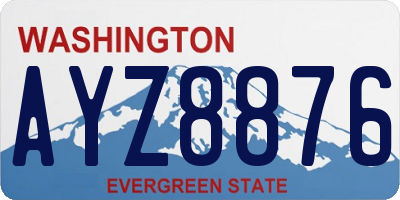 WA license plate AYZ8876