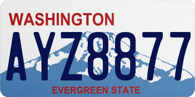 WA license plate AYZ8877