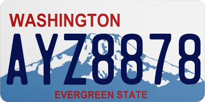 WA license plate AYZ8878