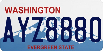 WA license plate AYZ8880