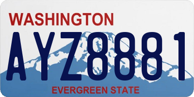 WA license plate AYZ8881