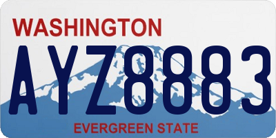 WA license plate AYZ8883