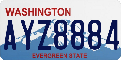 WA license plate AYZ8884