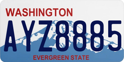 WA license plate AYZ8885