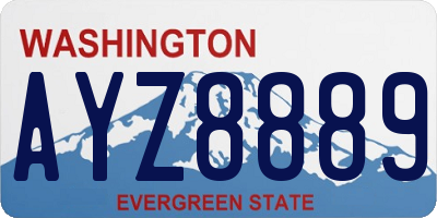 WA license plate AYZ8889