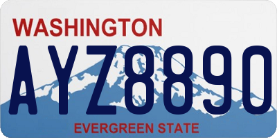 WA license plate AYZ8890