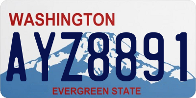 WA license plate AYZ8891