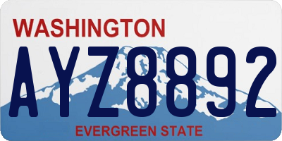 WA license plate AYZ8892