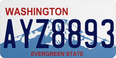 WA license plate AYZ8893