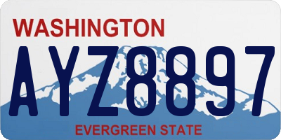 WA license plate AYZ8897