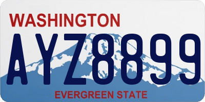 WA license plate AYZ8899