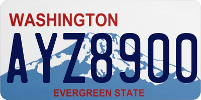 WA license plate AYZ8900