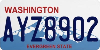 WA license plate AYZ8902