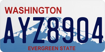 WA license plate AYZ8904