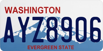 WA license plate AYZ8906