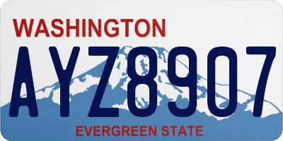 WA license plate AYZ8907