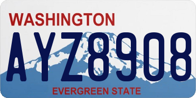 WA license plate AYZ8908