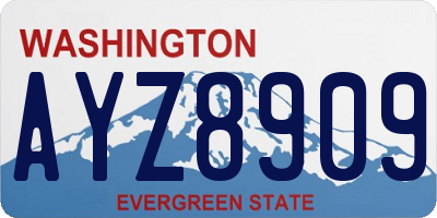 WA license plate AYZ8909