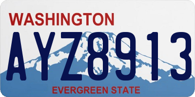 WA license plate AYZ8913