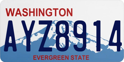 WA license plate AYZ8914